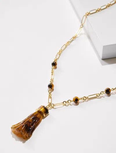 Talbots Tortoiseshell Tassel Necklace - Tortoiseshell/gold - 001  In Tortoiseshell,gold