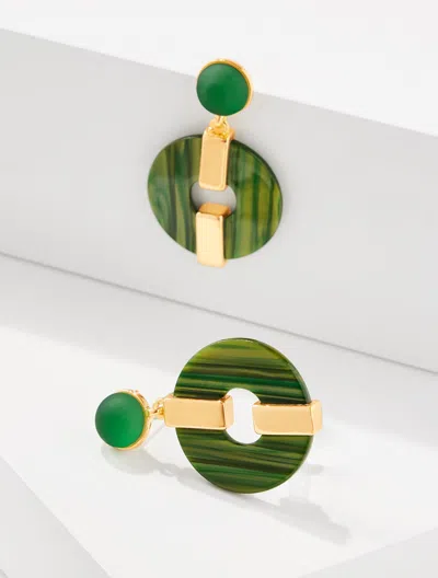 Talbots Tory Tortoise Earrings - Hillside Green - 001
