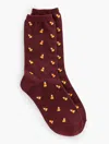 Talbots Tossed Candy Corn Trouser Socks - Rich Burgundy - 001  In Rich Burgundy