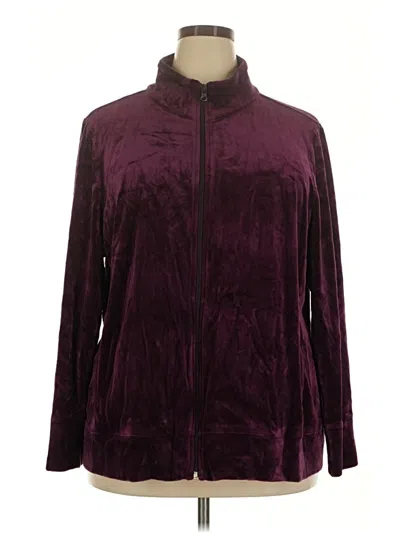 Pre-owned Talbots Track Jacket In Burgundy