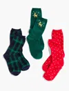 Talbots Traditional Socks 3-pack Gift Set - Lush Green - 001  In Multi