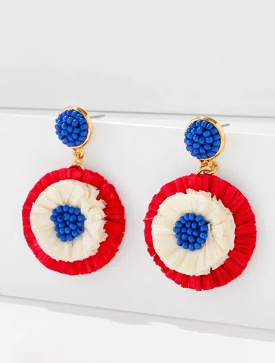 Talbots Tricolor Straw Drop Earrings - Catalina Blue - 001