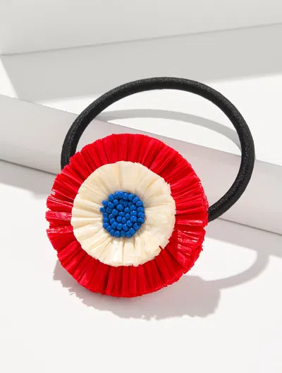 Talbots Tricolor Straw Hair Tie - Catalina Blue - 001