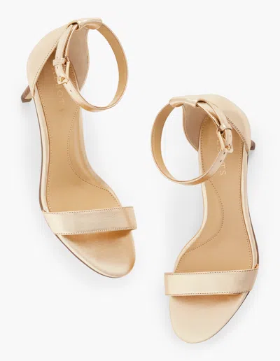 Talbots Trulli Leather Ankle Strap Sandals - Metallic - Gold - 11m