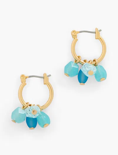 Talbots Turquoise Beads Hoop Earrings - Vivid Turquoise Mlti/gold - 001  In Vivid Turquoise Mlti,gold