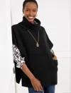 Talbots Turtleneck Poncho - Black - M/l