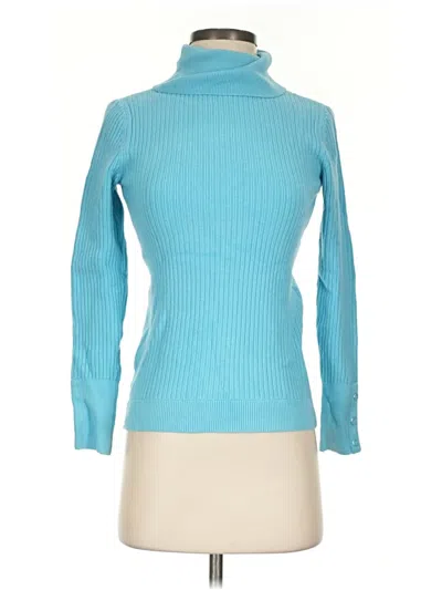 Pre-owned Talbots Turtleneck Sweater In Blue