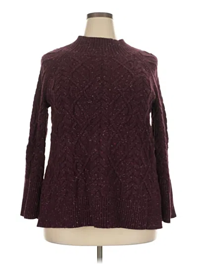 Pre-owned Talbots Turtleneck Sweater In Burgundy
