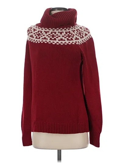 Pre-owned Talbots Turtleneck Sweater In Burgundy