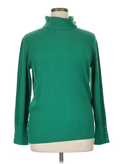 Pre-owned Talbots Turtleneck Sweater In Green