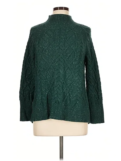 Pre-owned Talbots Turtleneck Sweater In Green