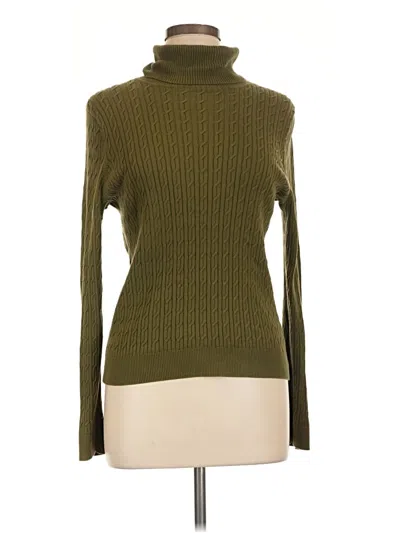 Pre-owned Talbots Turtleneck Sweater In Green