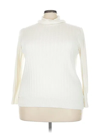Pre-owned Talbots Turtleneck Sweater In White