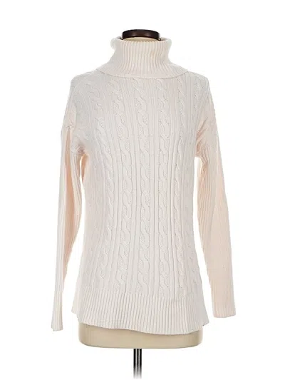 Pre-owned Talbots Turtleneck Sweater In White