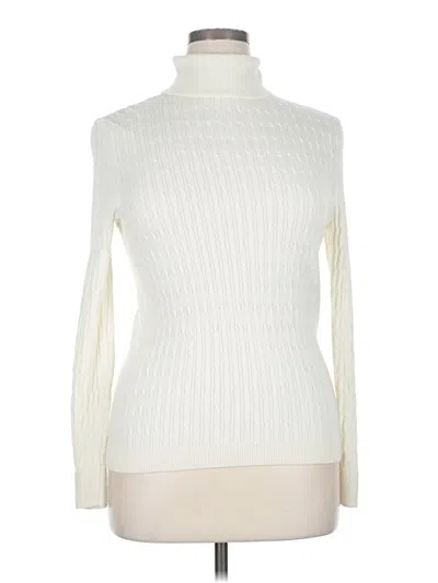 Pre-owned Talbots Turtleneck Sweater In White