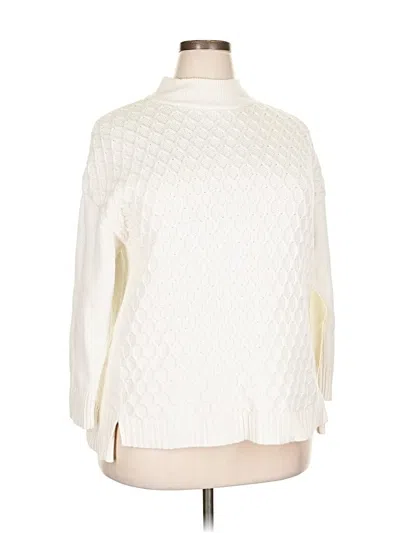 Pre-owned Talbots Turtleneck Sweater In White