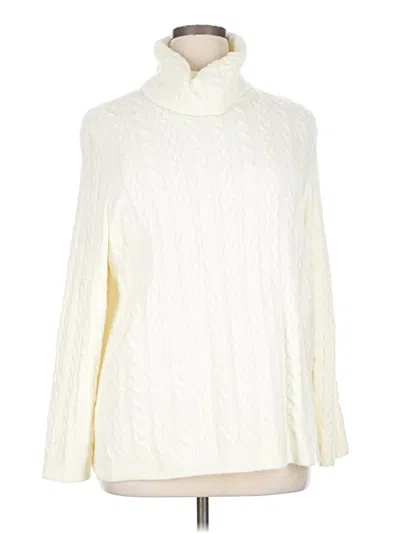 Pre-owned Talbots Turtleneck Sweater In White