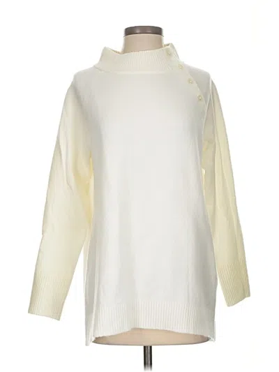 Pre-owned Talbots Turtleneck Sweater In White