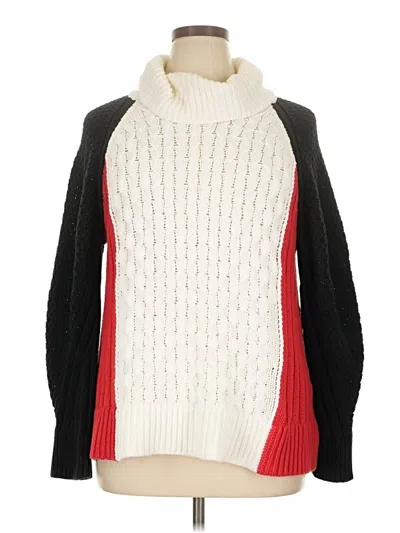 Pre-owned Talbots Turtleneck Sweater In White