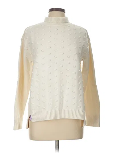 Pre-owned Talbots Turtleneck Sweater In White