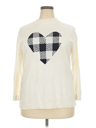 Pre-owned Talbots Turtleneck Sweater In White