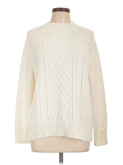 Pre-owned Talbots Turtleneck Sweater In White