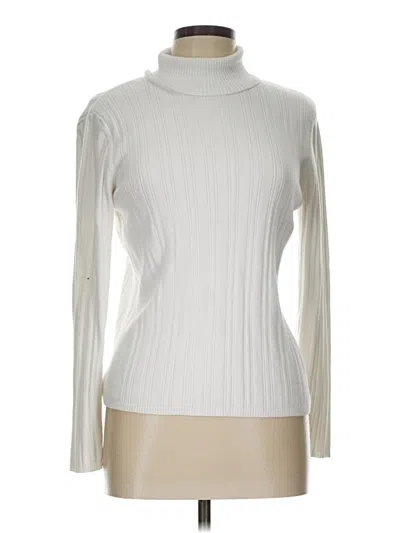 Pre-owned Talbots Turtleneck Sweater In White