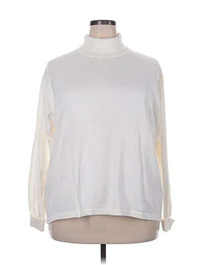 Pre-owned Talbots Turtleneck Sweater In White