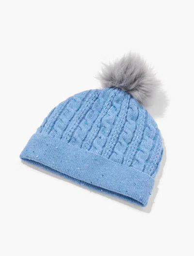 Talbots Tweed Knit Beanie - Enchanted Blue - 001