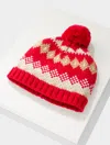 Talbots Twilight Fair Isle Beanie - Red - 001  In Red