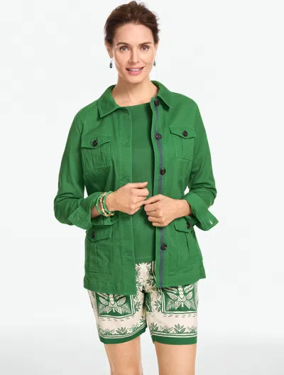 Talbots Twill Utility Jacket - Grove Green - Xl
