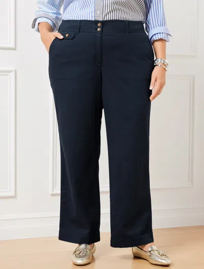 Talbots Twill Wide Leg Pants - Blue - 22  In Blue