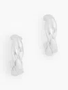 Talbots Twisted Hoop Earrings - Shiny Silver - 001  In Shiny Silver