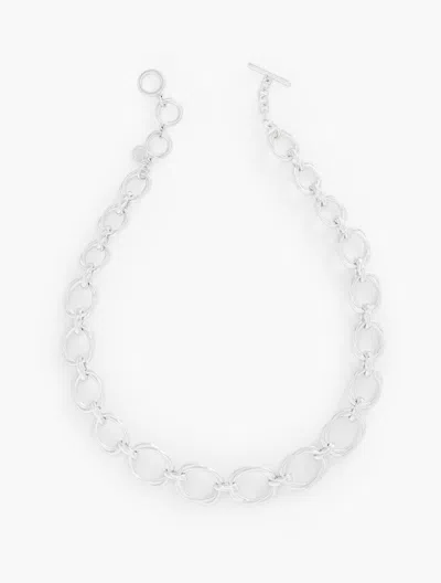 Talbots Twisted Link Necklace - Shiny Silver - 001
