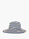 Talbots Two-tone Straw Hat - Blue - 001  In Blue
