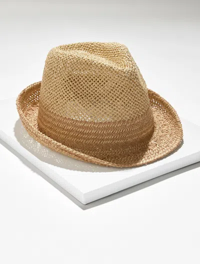 Talbots Two-tone Woven Fedora Hat - Natural/sesame - 001