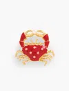 Talbots Under The Sea Crab Brooch - Red/gold - 001