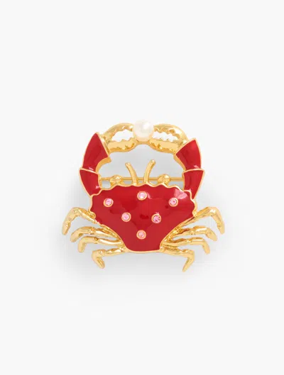 Talbots Under The Sea Crab Brooch - Red/gold - 001