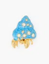 Talbots Under The Sea Hermit Crab Brooch - Lakeside Blue/gold - 001