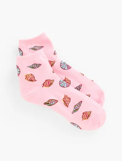 Talbots Underwater World Crew Socks - Soft Pink - 001