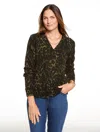 Talbots V-neck Sweater - Opulent Ocelot - Burnt Olive/black - Medium