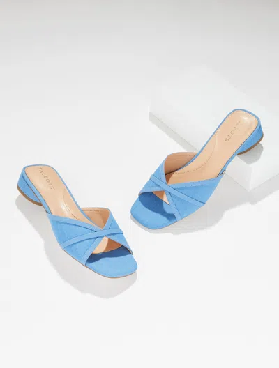 Talbots Val Block Heel Slides - Chambray - Light Chambray - 10 1/2 M  In Blue