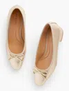 Talbots Vanessa Metallic Leather Block Heel Pumps - Gold - 9m  In Gold