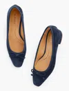 Talbots Vanessa Suede Block Heel Pumps - Blue - 11m