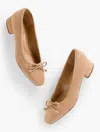 Talbots Vanessa Suede Block Heel Pumps - Light Toffee - 11m  In Brown