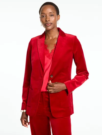 Talbots Velveteen Blazer - Dark Karanda Red - 2