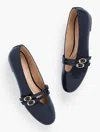 Talbots Vera Patent Mary Jane Ballet Flats - Crinkle - Blue - 11m  In Blue