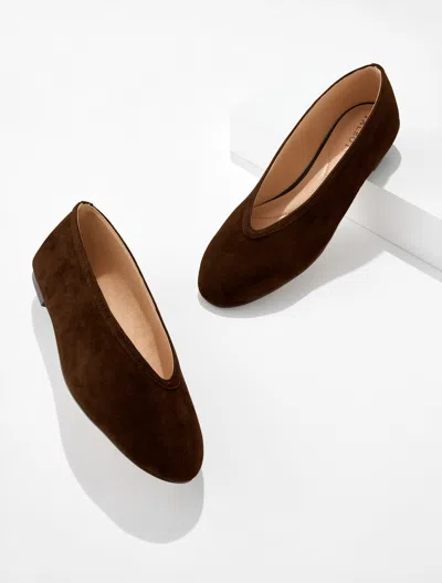 Talbots Vera Suede Ballet Loafers - Dark Chocolate - 5m  In Brown