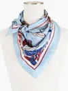 Talbots Verdant Botanical Silk Square Scarf - Bluebell - 001