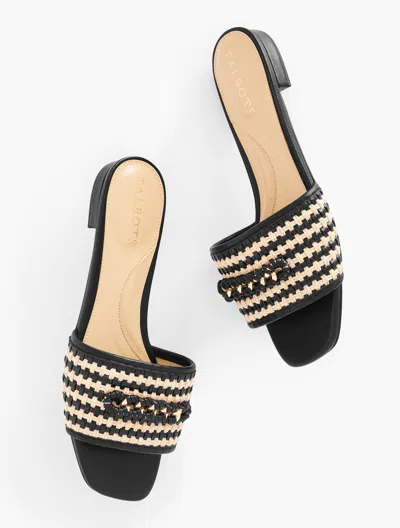 Talbots Violet Chain Woven Jute Slides - Black/natural - 5m  In Black,natural